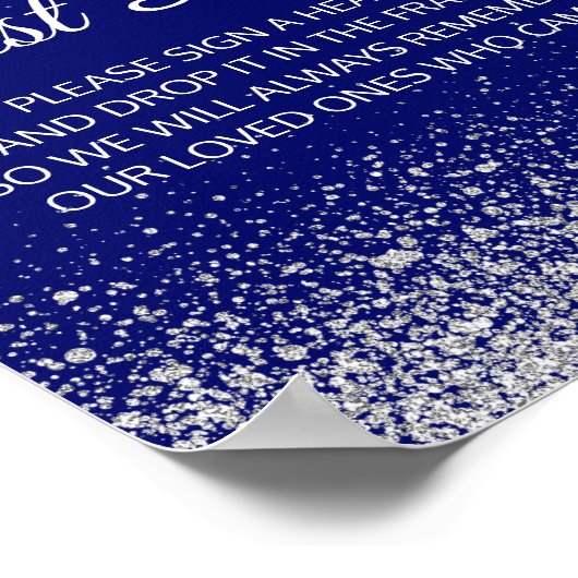 Gastenboek teken Royal Blue Poster (Hoek)
