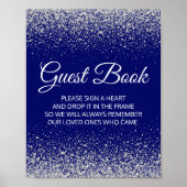 Gastenboek teken Royal Blue Poster (Voorkant)