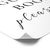 Gastenboek teken. Zwart en wit script huwelijks Poster (Hoek)