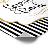 Gastenboek Teken Zwarte Gouden Streep Poster (Hoek)