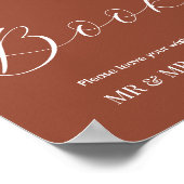 Gastenboek Terracotta Oranje Bruiloftsposter Poster (Hoek)