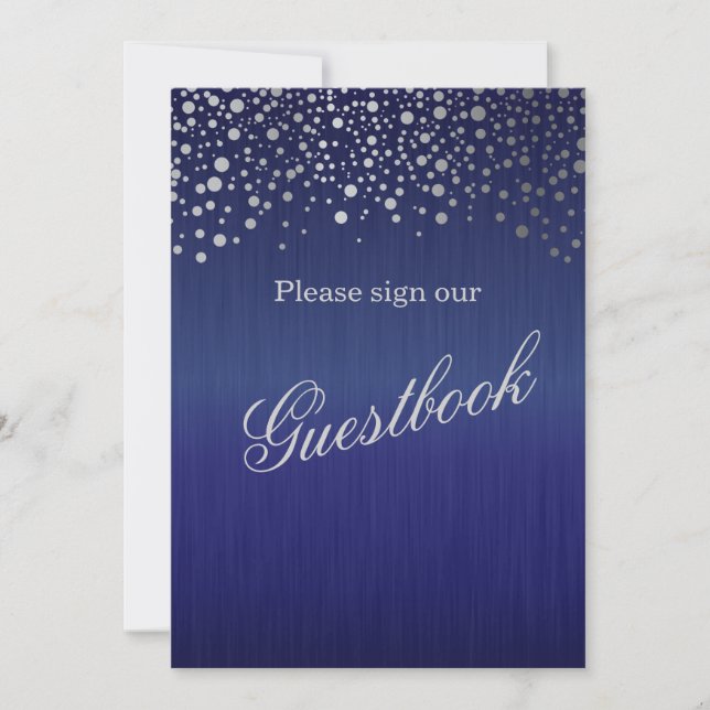 Gastenboek Trouw Teken - Donkerblauw (Voorkant)