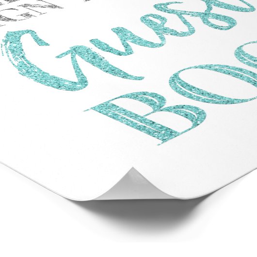 Gastenboek Trouwkaart Zilver Blauw Confetti Poster (Hoek)