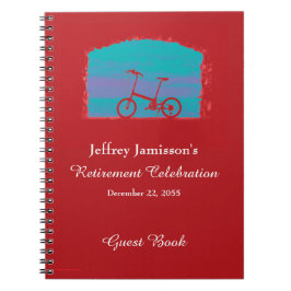 Gastenboek van de Pensioenpartij, rode fiets Notitieboek