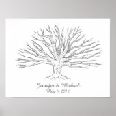 Gastenboek van de Wide Thumbprint Tree Poster (Voorkant)