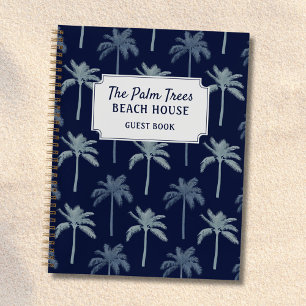Gastenboek van Navy Blue Palm Trees Beach House Notitieboek