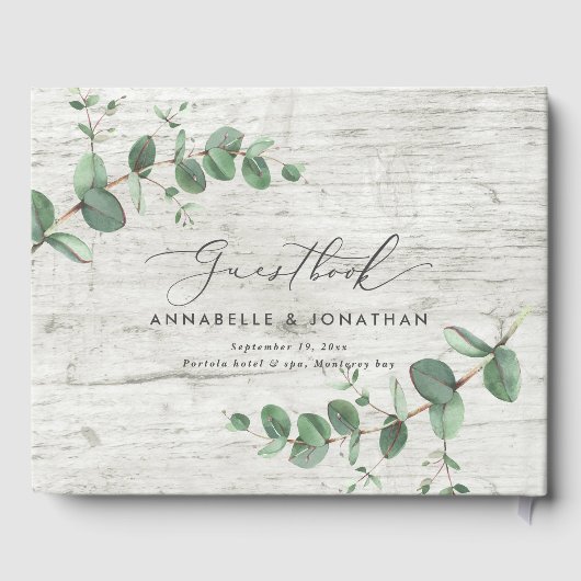 gastenboek van witte houten eucalyptus rustiek een (Achterkant)