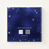 Gastenboek verjaardag marineblauwe glitters glitte notitieboek (Achterkant)