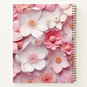 Gastenboek verjaardag roze wit bloemetjes naam notitieboek (Achterkant)