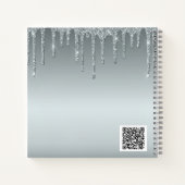 Gastenboek verjaardag Silver Textures glitter luxe Notitieboek (Achterkant)