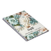 Gastenboek verjaardag stoffige groene crème naam notitieboek (Rechterzijde)