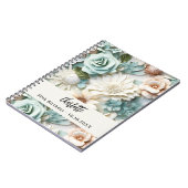 Gastenboek verjaardag stoffige groene crème naam notitieboek (Linkerzijde)