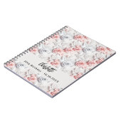 Gastenboek verjaardagsbloemen roze witte naam notitieboek (Linkerzijde)