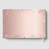 Gastenboek verjaardagsfeestje roos gouden glitter (Achterkant)