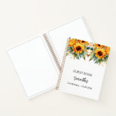 Gastenboek verjaardagszonnebloemen waterverf notitieboek (Binnen)