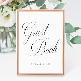 Gastenboek Vintage Elegantie Script Bruiloft Poster