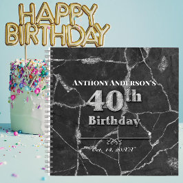 Gastenboek voor 40e verjaardagsfeest van marmer notitieboek