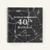 Gastenboek voor 40e verjaardagsfeest van marmer notitieboek (Voorkant)