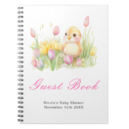 Gastenboek voor baby shower met lentekuiken notitieboek