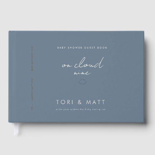 Gastenboek voor baby shower - Wolk thema (Voorkant)