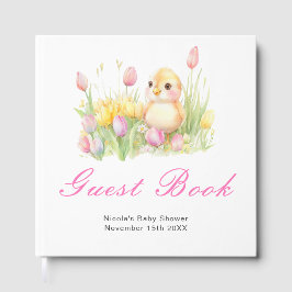 Gastenboek voor babyborrel met lentekuiken