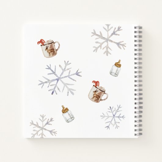 Gastenboek voor babyborrel met warme chocolademelk notitieboek (Achterkant)