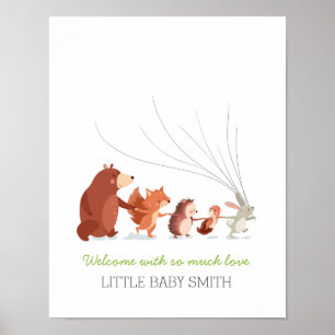 Gastenboek voor babyfeest met vingerafdrukken van poster