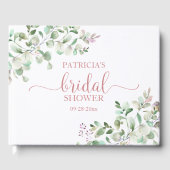 Gastenboek voor bruidsfeest met eucalyptusgroen (Voorkant)