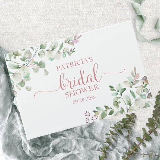 Gastenboek voor bruidsfeest met eucalyptusgroen