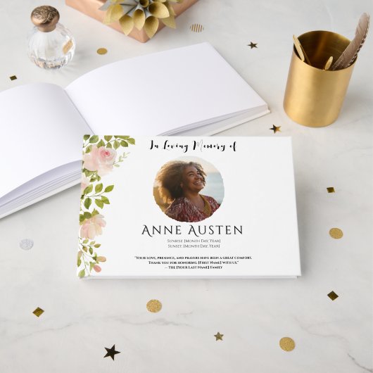 Gastenboek voor een rouwdienst (Voorkant open)