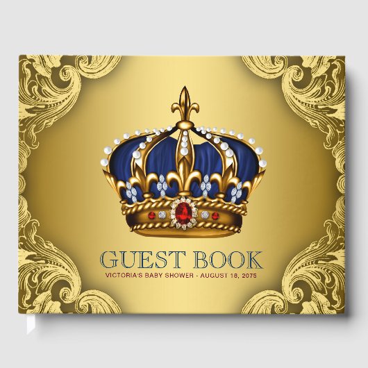 Gastenboek voor prinsje baby shower (Voorkant)