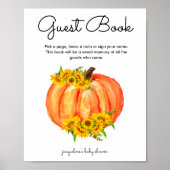 Gastenboek voor Pumpkin Baby Shower Poster (Voorkant)