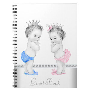 Gastenboek voor tweeling prins en prinses baby sho notitieboek