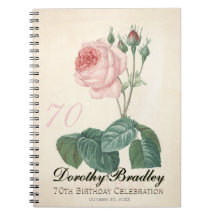 Gastenboek voor Vintage Rose 70e verjaardagsfeest