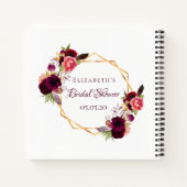Gastenboek vrijgezellenfeest florals bordeaux wit notitieboek (Achterkant)