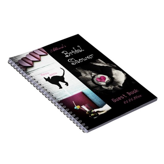 Gastenboek vrijgezellenfeest, planer met kat & har notitieboek (Rechterzijde)