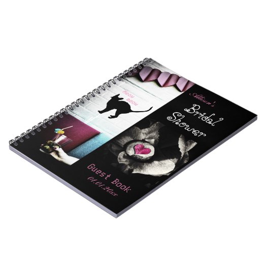 Gastenboek vrijgezellenfeest, planer met kat & har notitieboek (Linkerzijde)