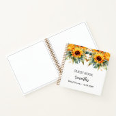 Gastenboek vrijgezellenfeest zonnebloemen waterver notitieboek (Binnen)