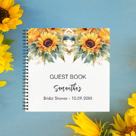 Gastenboek vrijgezellenfeest zonnebloemen waterver notitieboek