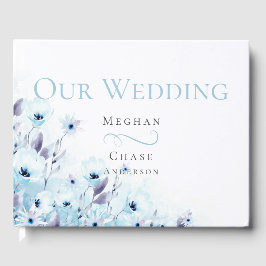 Gastenboek | Waterverf Bleke Blue Anemone Garden