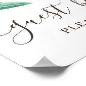 Gastenboek. Waterverf groen bos bruiloft Poster (Hoek)