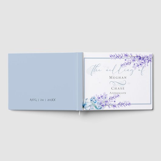 Gastenboek | Waterverf Lavender - Dusty Blue (Volledig)