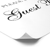 Gastenboek. Waterverf paarse bloem bruiloft Poster (Hoek)