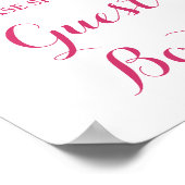 Gastenboekbord Wit Roze Waterverf Bloemen Poster (Hoek)