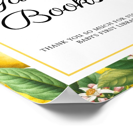 Gastenboeken voor babyfeestje met citroen citrus poster (Hoek)