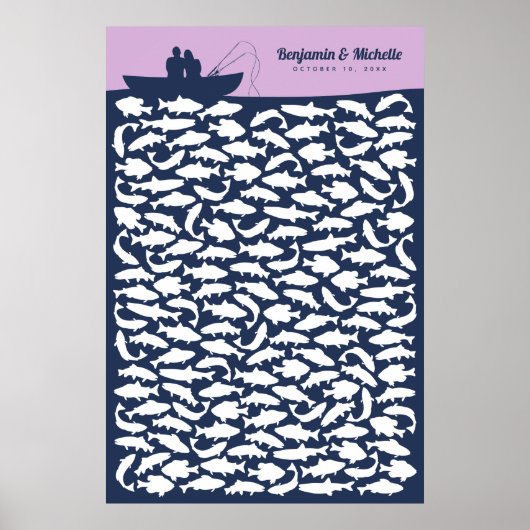 Gastenboekposter 'Gone Fishing' - 150 handtekening Poster (Voorkant)