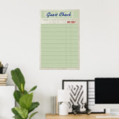 Gastenbon – Kunstprint op muur met vintage dinerbo Poster (Thuiskantoor)