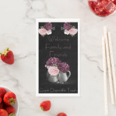 Gastenhanddoek Wegwerp Peony Welkom Fam & Vriend Servet (Insitu)