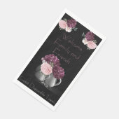 Gastenhanddoek Wegwerp Peony Welkom Fam & Vriend Servet (Hoek)