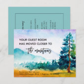 Gastenkamer dichter bij bergen Nieuw adres Aankondiging (Voorkant / Achterkant)